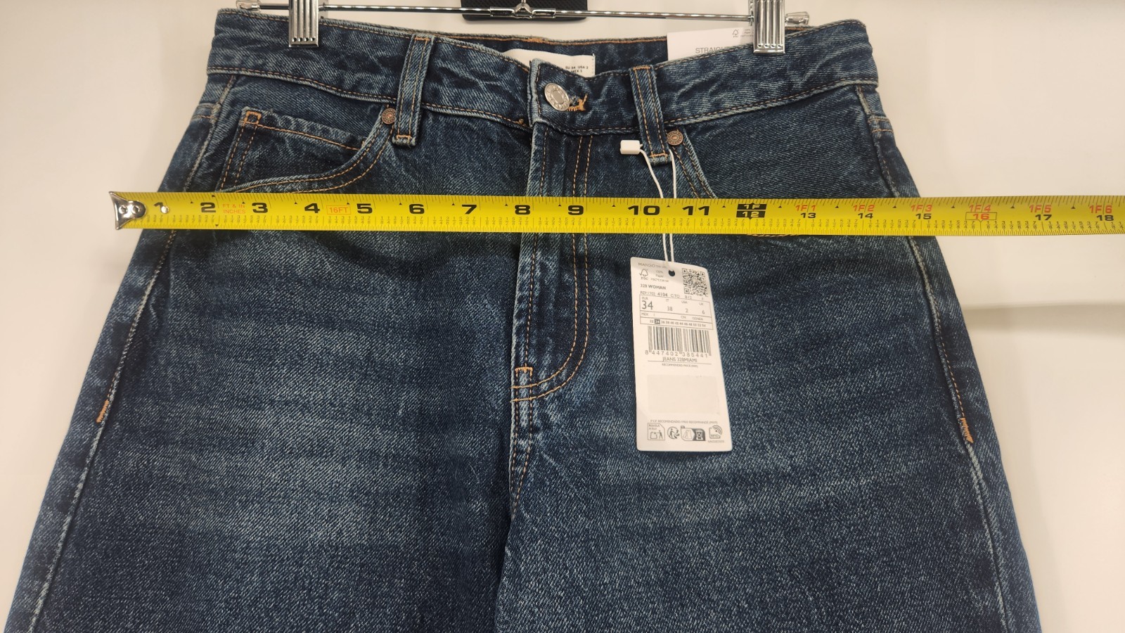 Mango MNG Women's Blue Size 2 Miami Medium Rise Straight Fit Jeans NWT thumbnail 7