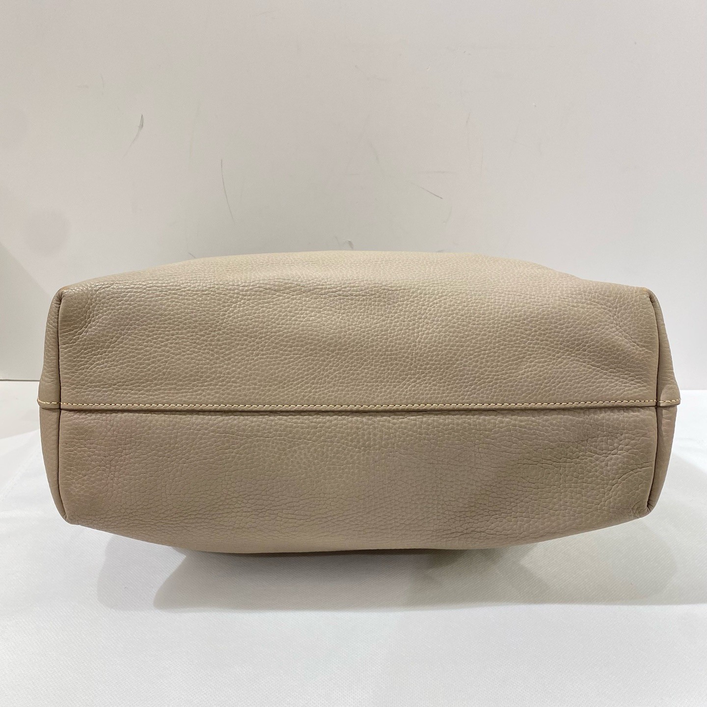 Prada Elephant Gray Gold All Leather Top Handle Tote Shoulder Bag thumbnail 5