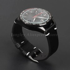 WOCCI Top Grain Leather Watch Band 17 18 19 20 21 22 24 26mm Men Watch Strap — image 6