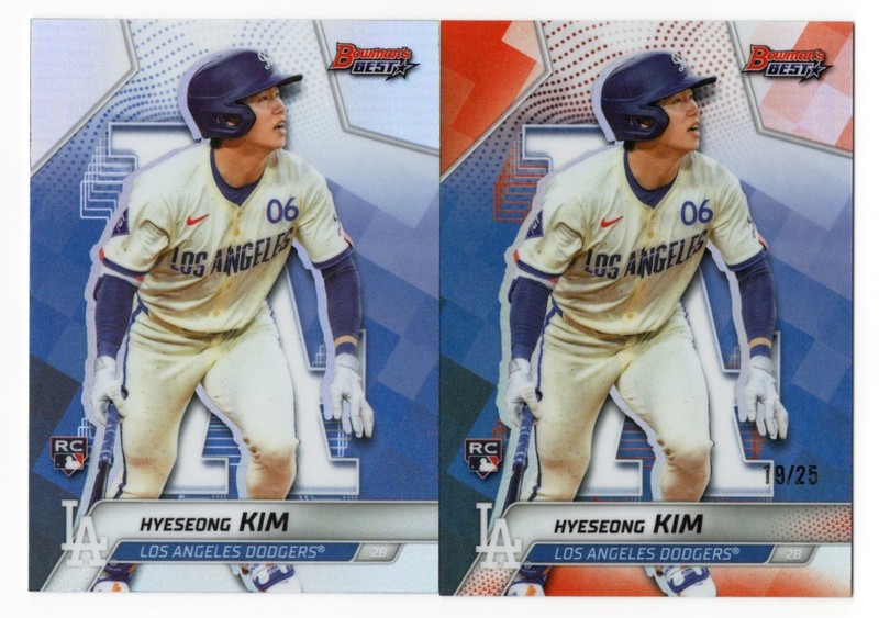 HYESEONG KIM - DODGERS - 2 CARD LOT - ROOKIE - BASE & /25