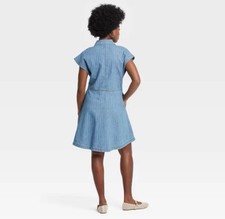 Women's Denim Flouncy Dress - Universal Thread - Medium Wash - LARGE - G9