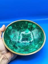 Rare Empty Bowl Pockets Centerpiece Malachite Ornament