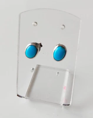 Boucle d'oreille en Turquoise Véritable d'Arizona et Argent 925 - Photo 1/3