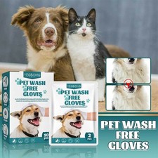 CATS DOGS PET GROOMING WET GLOVE Wipes Wash Free Cleaning Soothing Nourishing