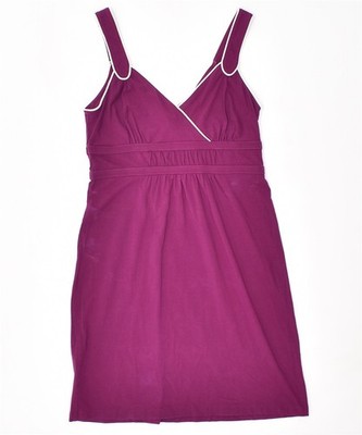 Ann Taylor Damen Empire Kleid UK 8 Small Lila Baumwolle LM01