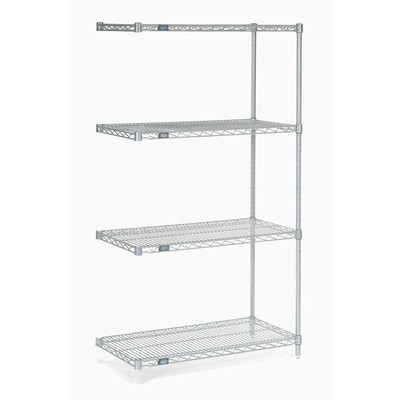 Nexelate Wire Shelving Add-On Silver Epoxy 54''W X 24''D X 54''H