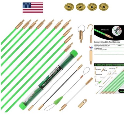 14FT Fiberglass Electrical Fish Rods Set - Ideal for Efficient Wire Installation