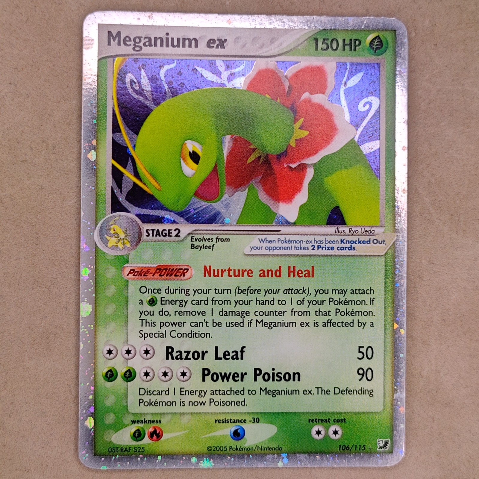 Pokemon TCG Meganium EX 106/115 Unseen Forces Holo Rare NM Near Mint 