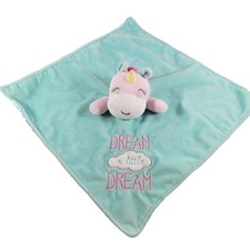 Baby Starters Unicorn Lovey Security Blanket Rattle Pink Teal Little Dream Plush