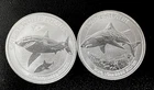 2014 Great White + 2016 Tiger Shark 1/2 oz. Coins .9999 Silver $.50 Cent