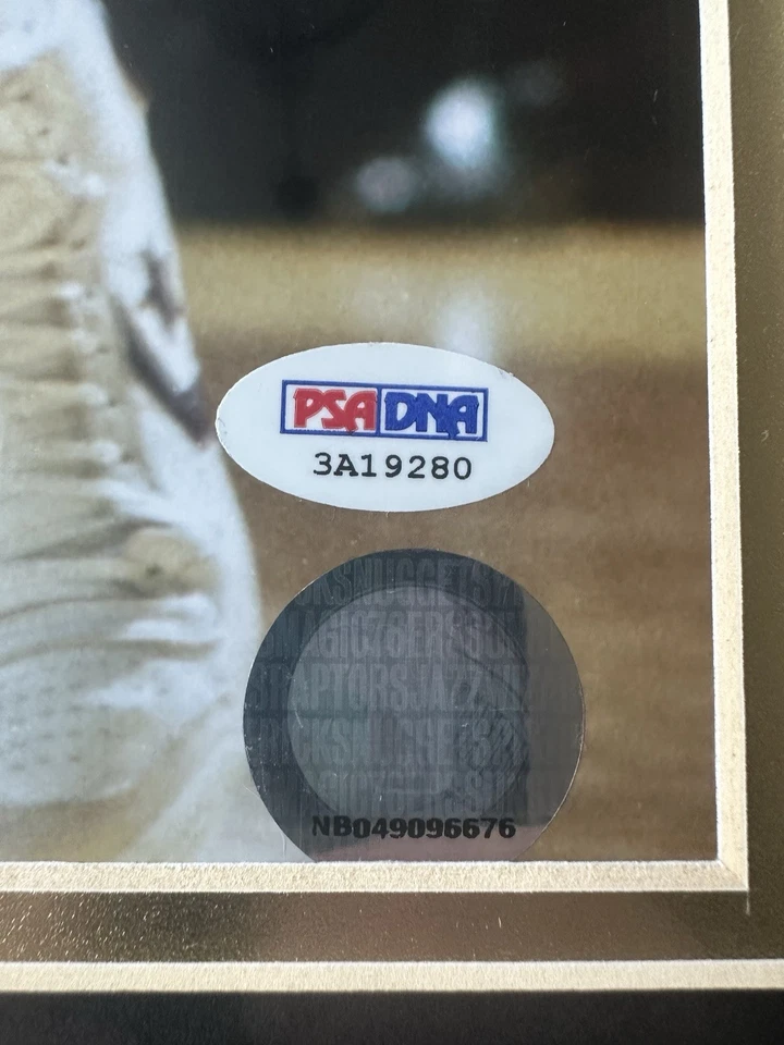 Magic Johnson Autographed/Signed 16x20 Photo w/ Larry Bird - Framed 22x26  - Image 4 of 4