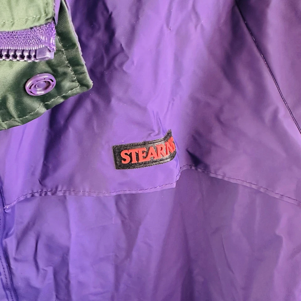 Stearns Purple Green Rain Gear Jacket And Pants Set Men’s Size XL - Image 3 of 4