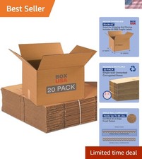 Moving Boxes Medium 18"L x 14"W x 12"H 20-Pack - Corrugated Cardboard Box for...