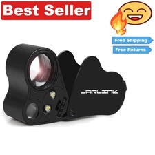 30X 60X Illuminated Loupe Magnifier - Jewelry & Coin Expert Tool in Black