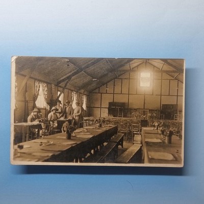 Kempston Postkarte um 1917 Echtfoto Bedford 1.WK Küche Dorfhalle Damen