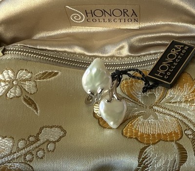 New Honora 925 Sterling Silver Ring Double Baroque White Pearls Size 6