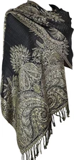 Big Paisley Pashmina Shawl Wrap for Women – Elegant Scarf for Weddings, Evening 