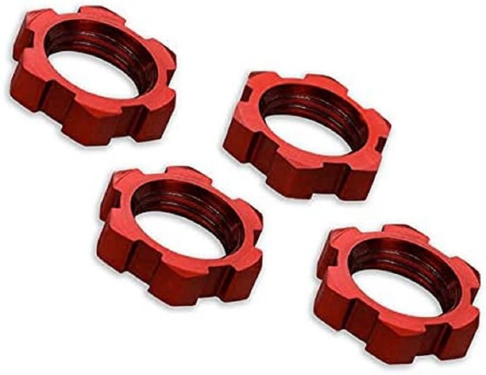 Anidized Rims Traxxas Splined Serrated Red-Anodized Wheel Nuts (4 Piece), 17mm, Re ...