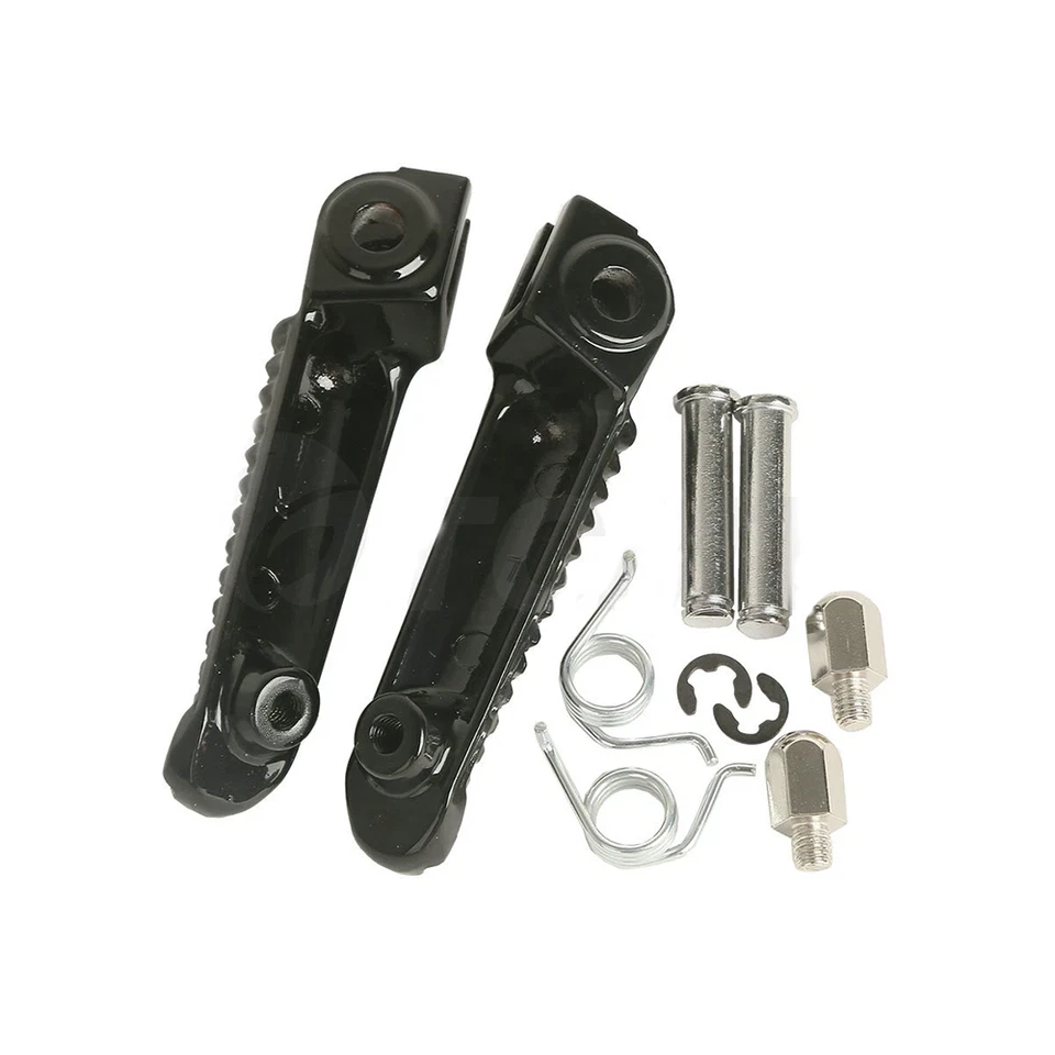 Black Front Footrest Foot Pegs Fit For Yamaha YZF R6 1999-2020 YZF R6S 2003-2009 - Image 2 of 4