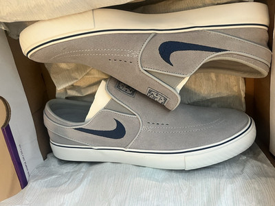 Nike SB Stefan Janoski Slip-On Skate Shoes Gray Swoosh US 10.5 Medium D
