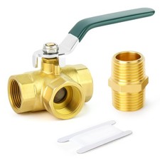 1PCS 1/4" Female Heavy Duty Full Port Brass 3-Way Ball Valve L-PORT with Bl...