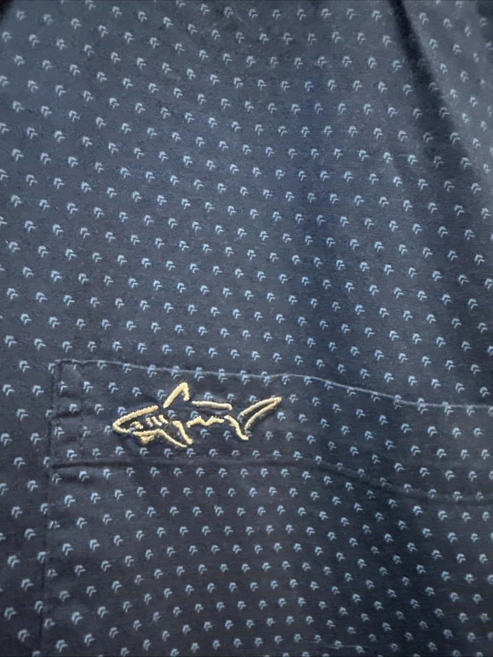 Greg Norman Men's Blue Button Down Short Sleeve Shirt Size XL Cotton - Image 3 of 4