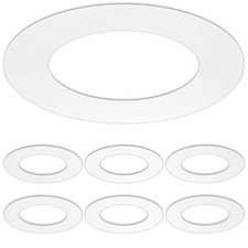 6 Pack Gloss White Goof Trim Ring for 4" Inch Recessed Can 6 Pack,