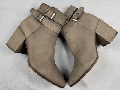 Steve Madden Women s Taupe Pointed Toe Ankle Boots Double Buckle