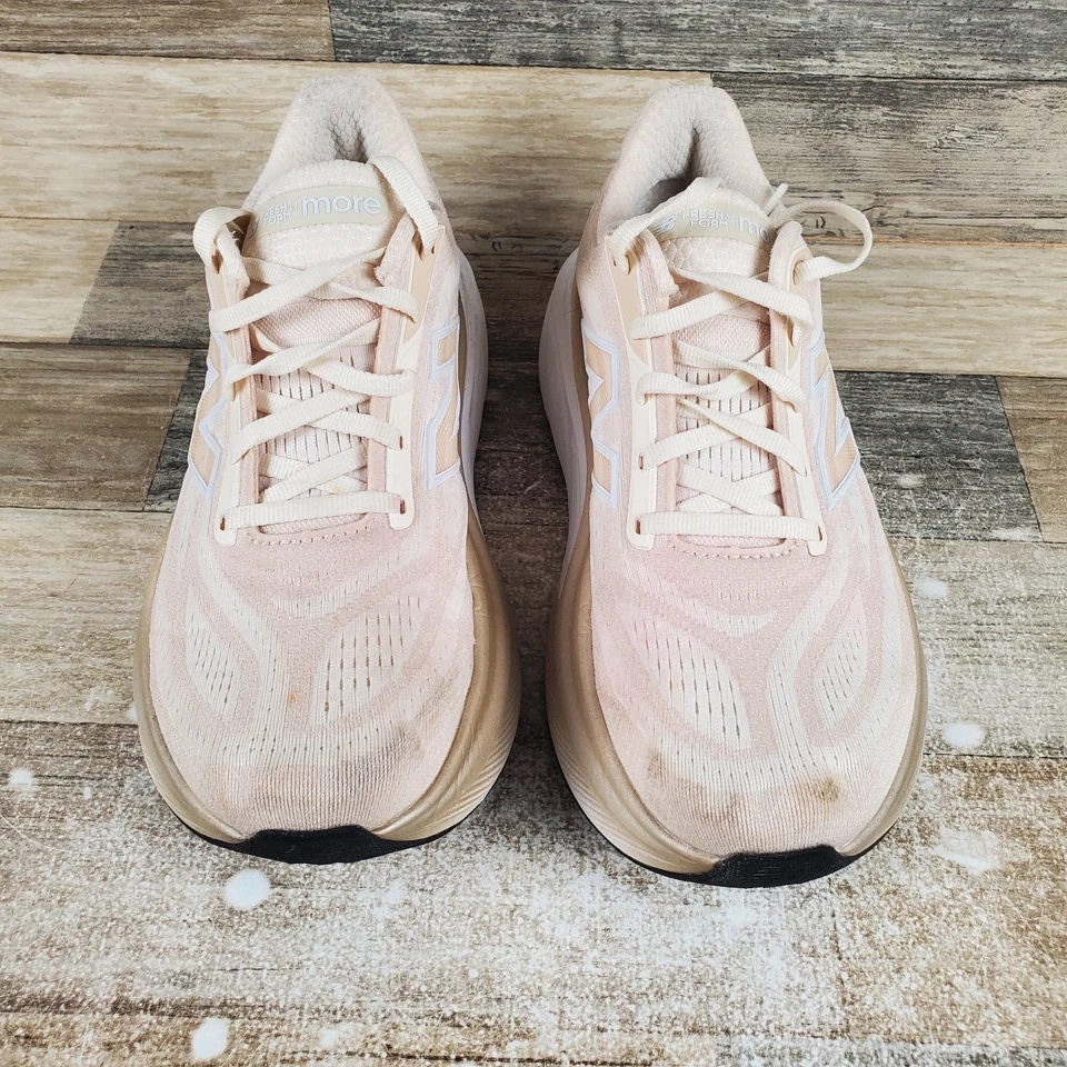 New Balance Fresh Foam X More V6 Women Shoe Sz 8.5 B Beige Lace Up Sneaker - Image 2 of 4