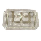 Depression Glass Butter Dish Bottom Cross Cross Clear  Hazel Atlas