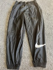 Nike Women's Nylon Joggers Windbreaker Pants Belt Loops Black Small B7