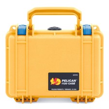 Yellow  Blue Pelican 1120 case with foam.