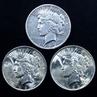 3 Peace Silver Dollars 1922 1923 1927 $1 Coins 90% Silver Nice Original Lot