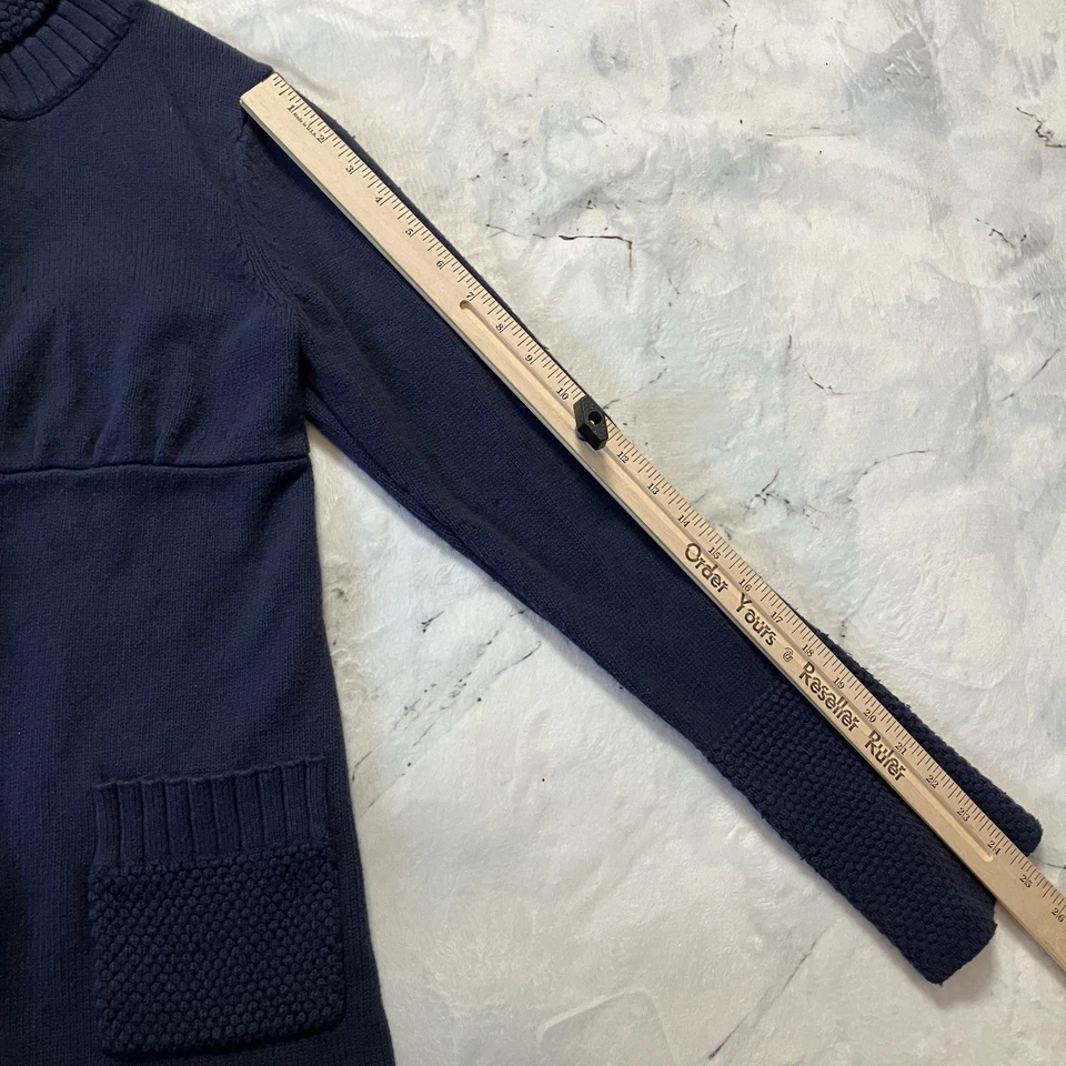 Cardigã Athleta Suéter Feminino Tamanho Médio Sulla Snap Front Decote Simulado Azul Marinho - Imagem 2 de 4