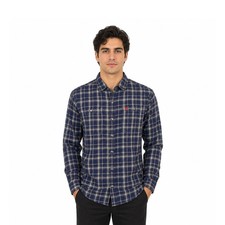 Camisa a Cuadros Ariat FR Para Hombre Azul Marino Monumento Chaqueta Manga Larga (S61)