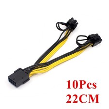 10Pcs 8 Pin to Dual 6 pin 2 pin Male PCI-E PCIE GPU Power Cable Splitter Adapter