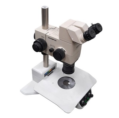 Olympus SZH10 Stereo Microscope With Leeds Base, 0.7x to 7x Mag, 120-240VAC