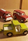 Vintage Tootie Toy FIRE TRUCKS AND LIME GREEN JEEP WITH TRAILER — photo 2