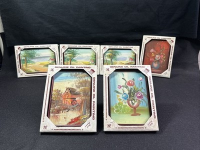 6pc Set Original Oil Paintings Hand Painted Canvas Wall Art Home Decor Framed