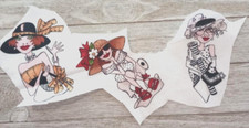 creative toss loralie fun fabric scrap 3 ladies 3.5 to 4 inch #1016