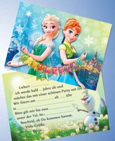 12 Einladungskarten & 12 UmschläGe FüR Geburtstag Frozen Anna Und Elsa ( 30 )