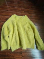 Angora Wool Sweater Pullover Blended Fluffy Fuzzy Super Soft Chunky Knit
