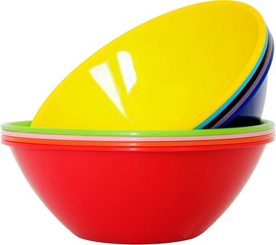 10 inch 90 Ounce Plastic Mixing and Serving Bowls, Popcorn salad set of 9