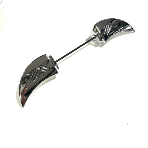 ZX-14 CHROME ZX ENGRAVED FRONT AXLE WINGS 2012-2024 KAWASAKI NINJA ZX-14R - Picture 6 of 8