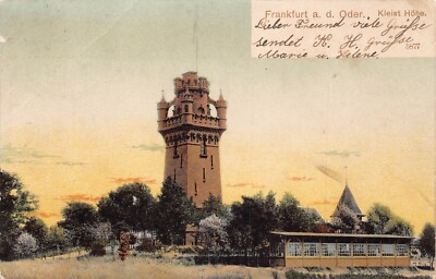 A174 Germany 1903 Frankfurt ad Oder Kleist Hoehe Tower vintage postcard