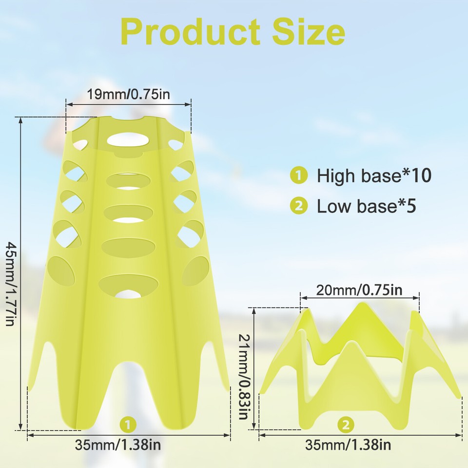 15Pc Plastic Golf Mat Tees Golf Simulator Tees Portable for Home