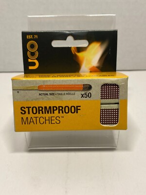 UCO Stormproof Matches 50 Total 15s Burn Windproof Waterproof 4XStrikers NEW