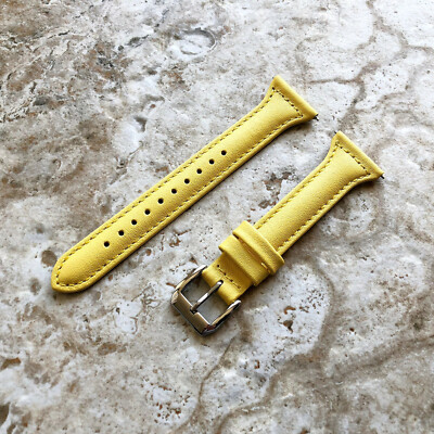 Yellow Slim Leather Band Strap for Huawei Watch GT 2 and GT 46mm Smartwatches