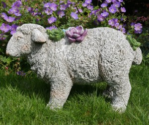 50x32cm Sheep Garden Ornament Stone Lamb Farm Yard Resin Animal Sculpture Decor | eBay