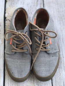grey and orange vans